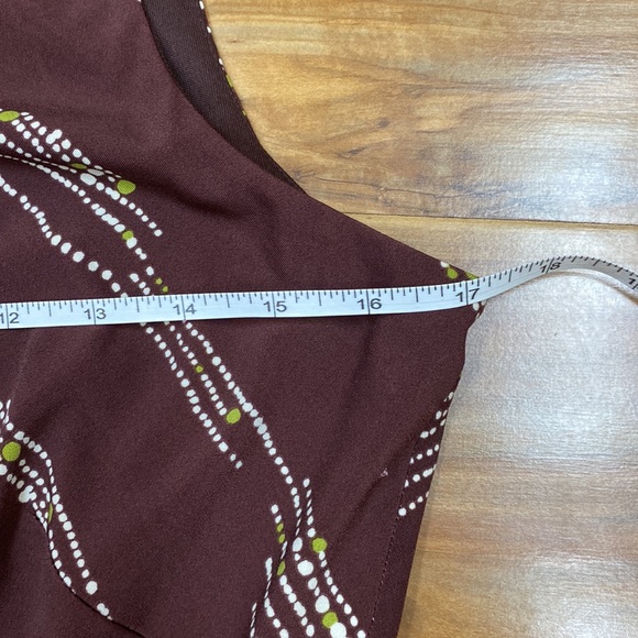 Anne Klein New York faux wrap midi dress Size 8 brown, green, white - Picture 10 of 11